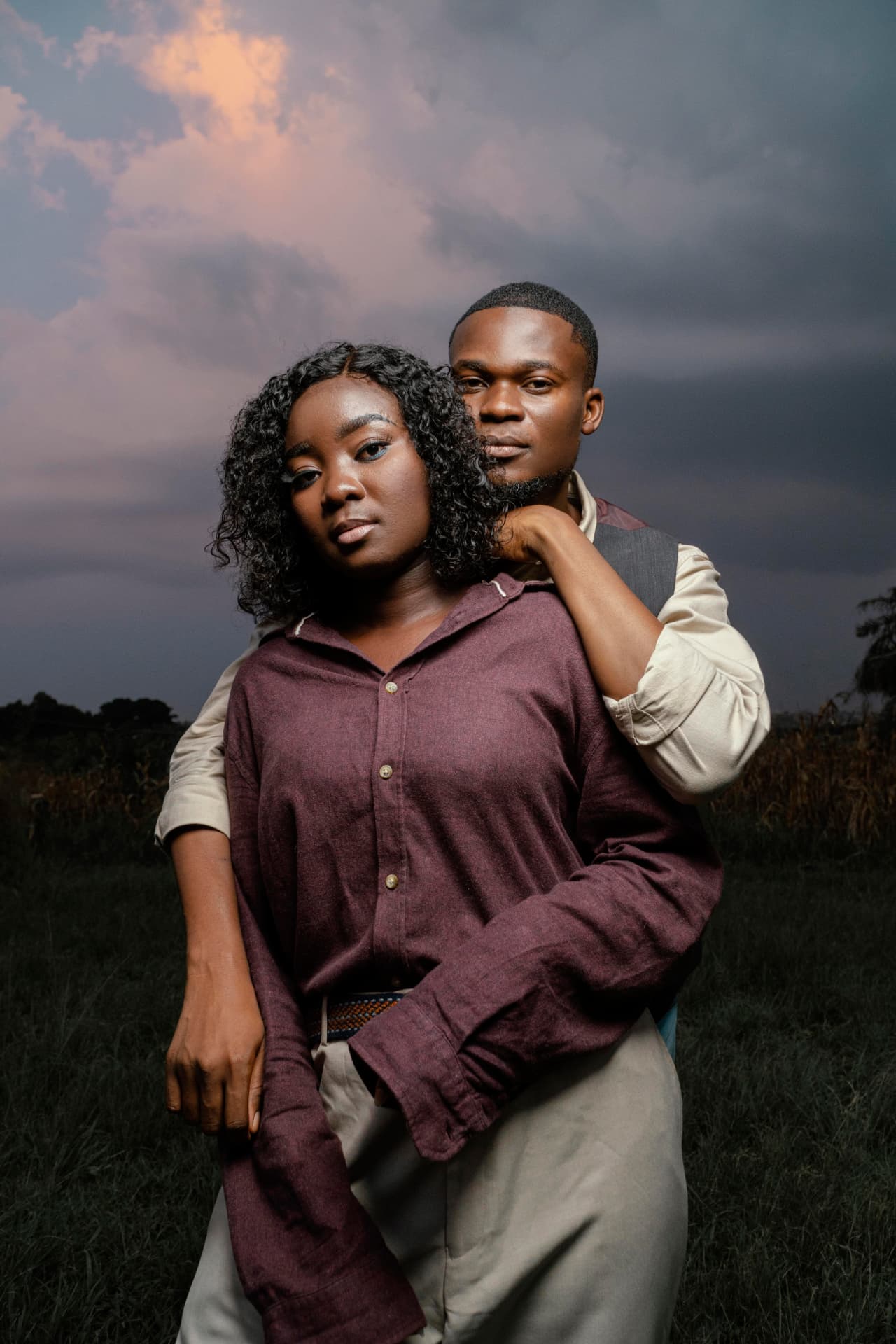 Couple portrait at dusk